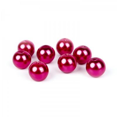 Voskované perly 8 mm tmavá ružová 100 ks