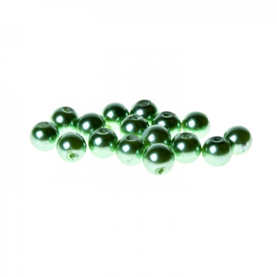 Voskované perly 8 mm zelená 20 ks