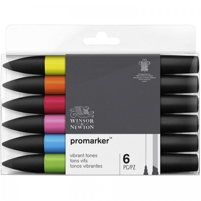 Winsor&Newton, Promarker sada 6 ks Vibrant tones