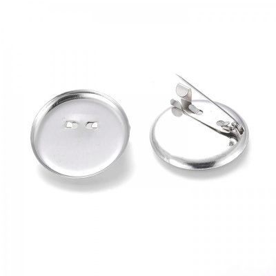 Základ so špendlíkom platina 30 mm 10 ks