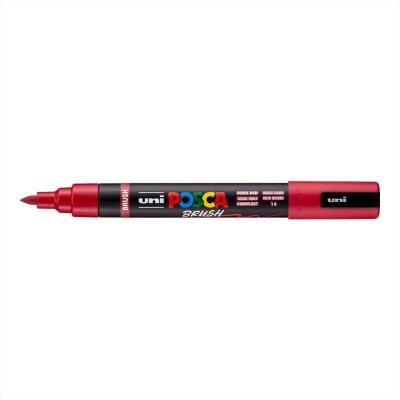 UNI POSCA fixka so štetcovým hrotom 1 - 4 mm, tmavočervená