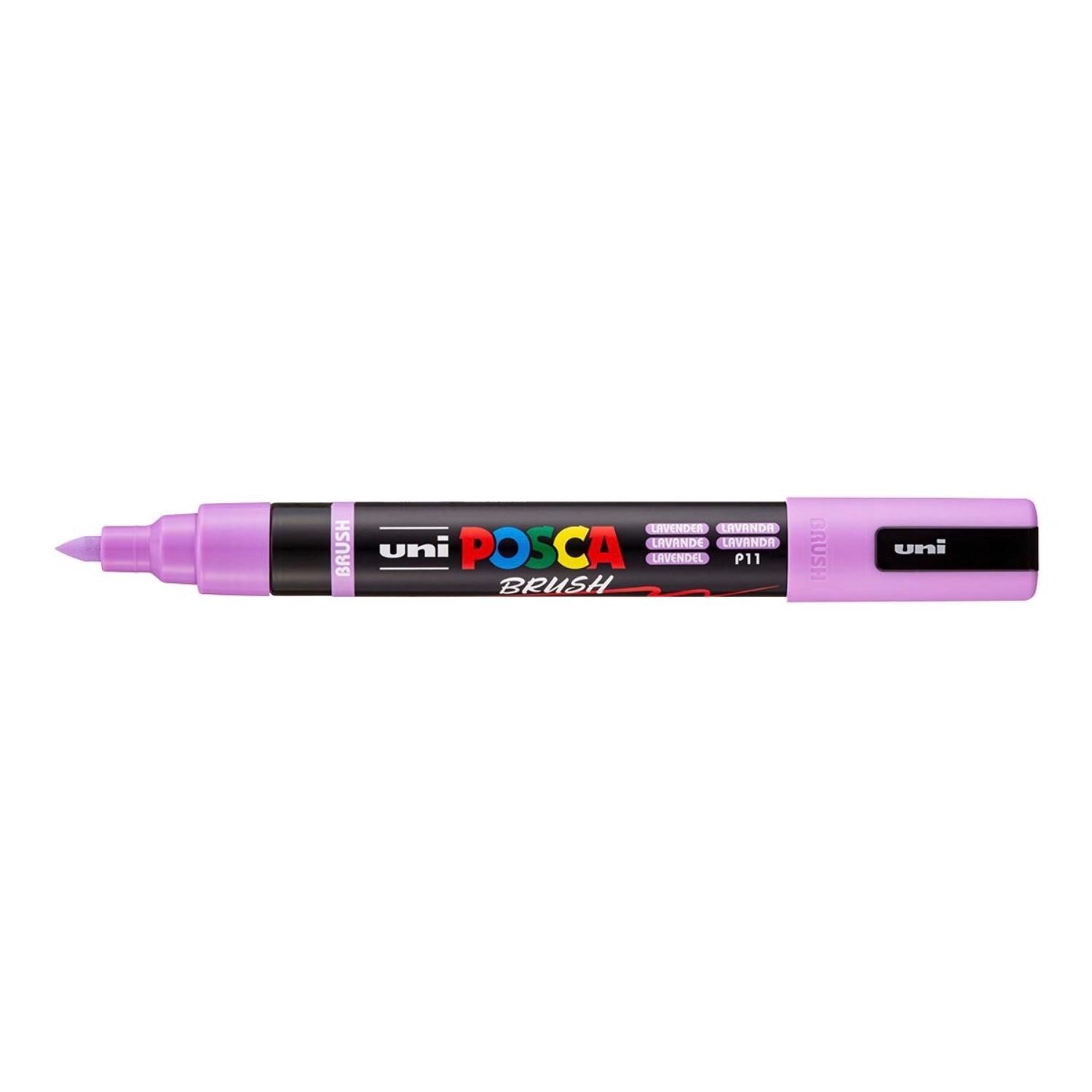 UNI POSCA fixka so štetcovým hrotom 1 - 4 mm, levanduľová