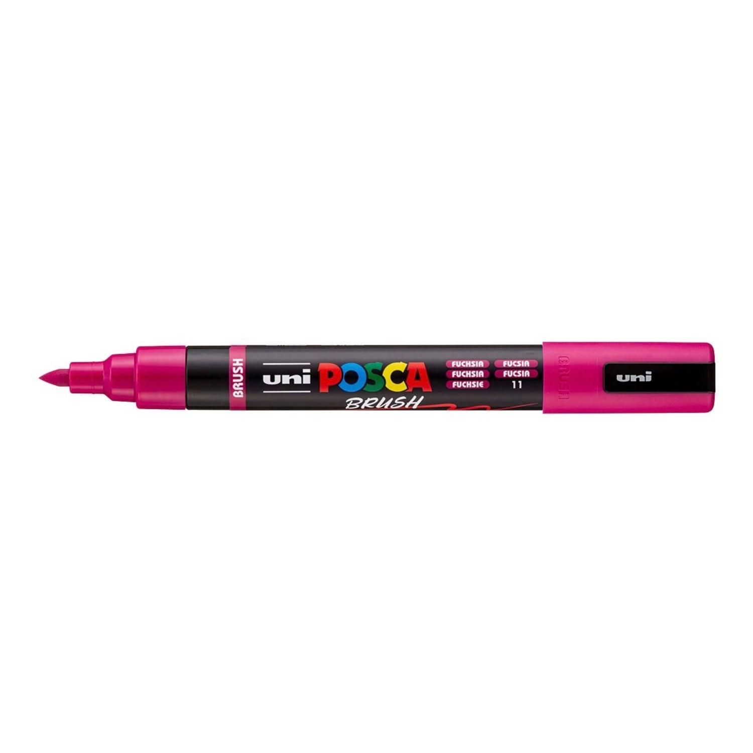 UNI POSCA fixka so štetcovým hrotom 1 - 4 mm, fuchsiová