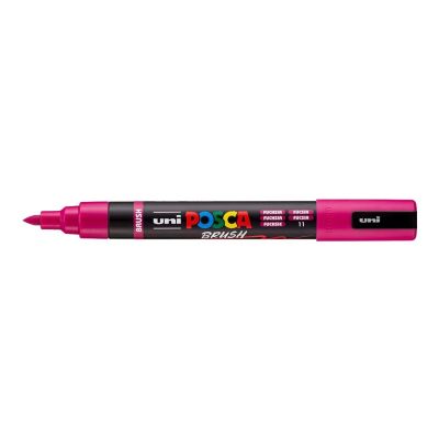 UNI POSCA fixka so štetcovým hrotom 1 - 4 mm, fuchsiová