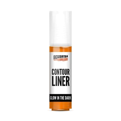 Univerzálna kontúrovacia farba 20 ml, svieti v tme, oranžová
