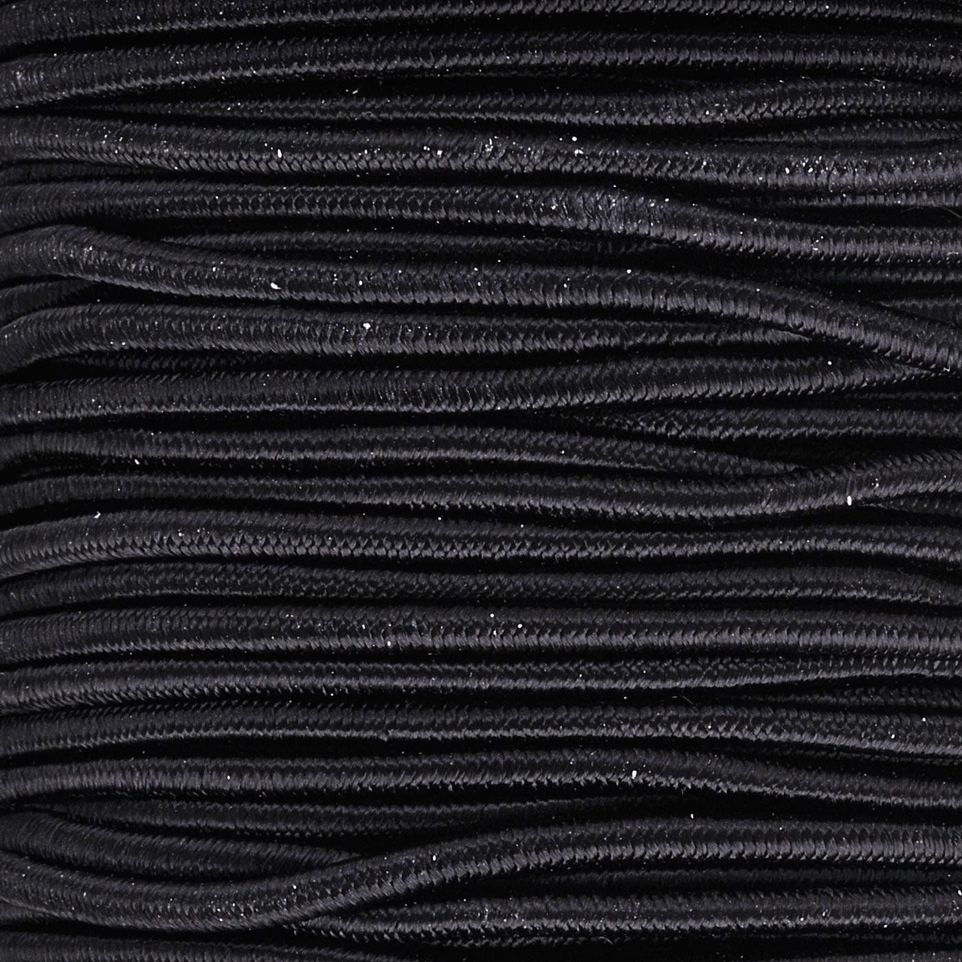 Elastická šnúrka okrúhla, 2 mm, čierna