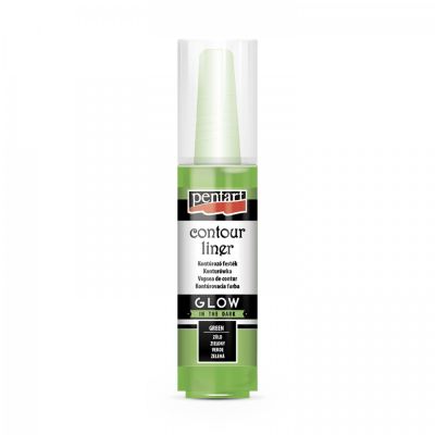 Univerzálna kontúrovacia farba 20 ml, svieti v tme, zelená