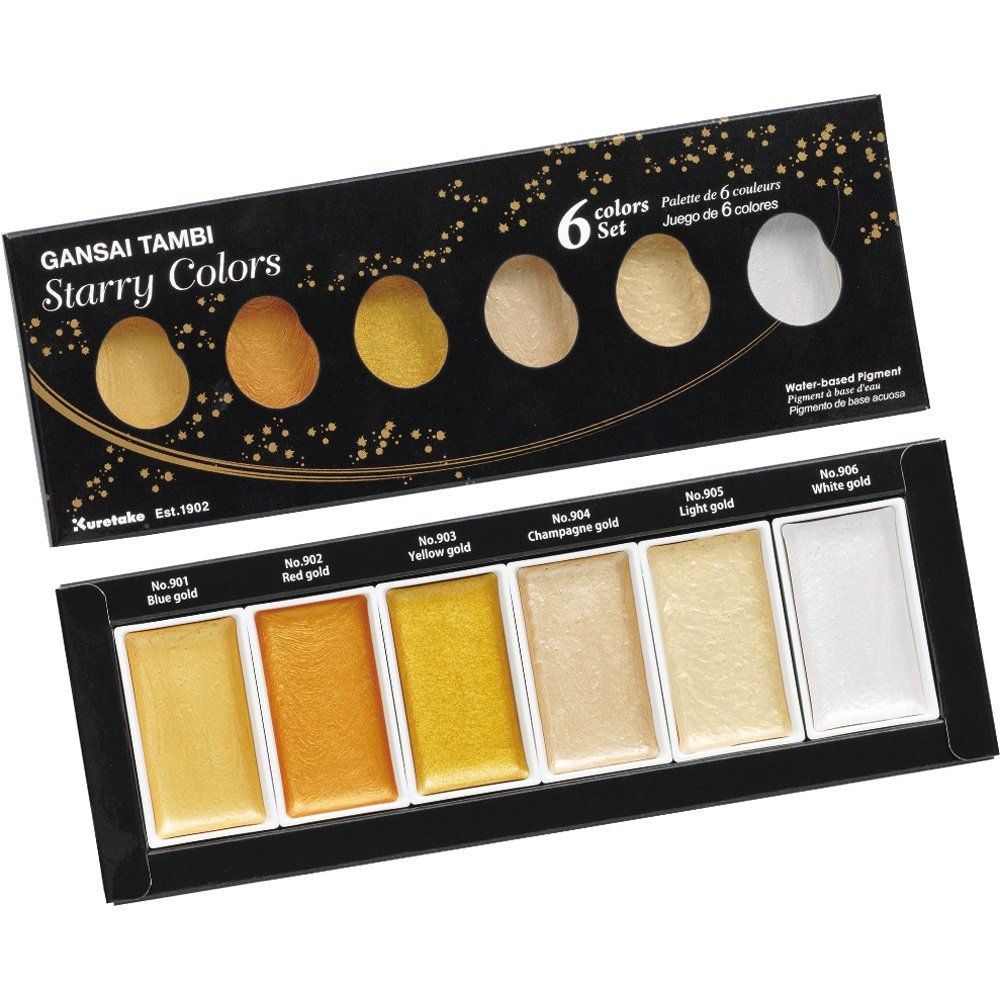Kuretake, Akvarel Gansai Tambi Starry Colors zlatá