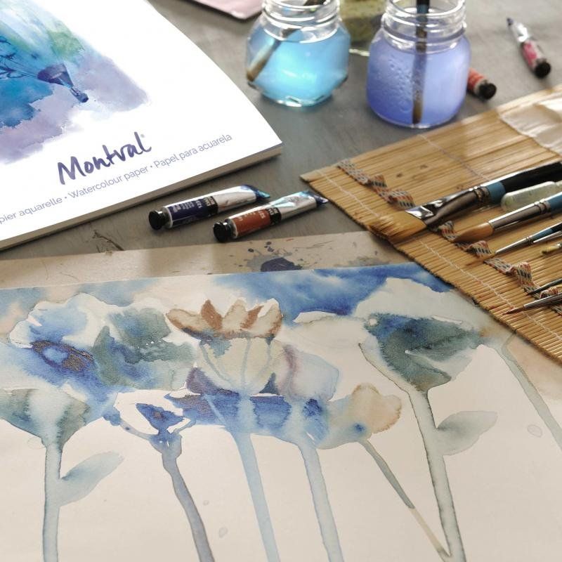 CANSON Skicár MONTVAL Aquarelle, 10,5 x 15,5 cm, 300g, 12 listov