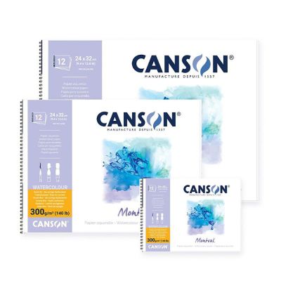 CANSON Skicár MONTVAL Aquarelle, 10,5 x 15,5 cm, 300g, 12 listov