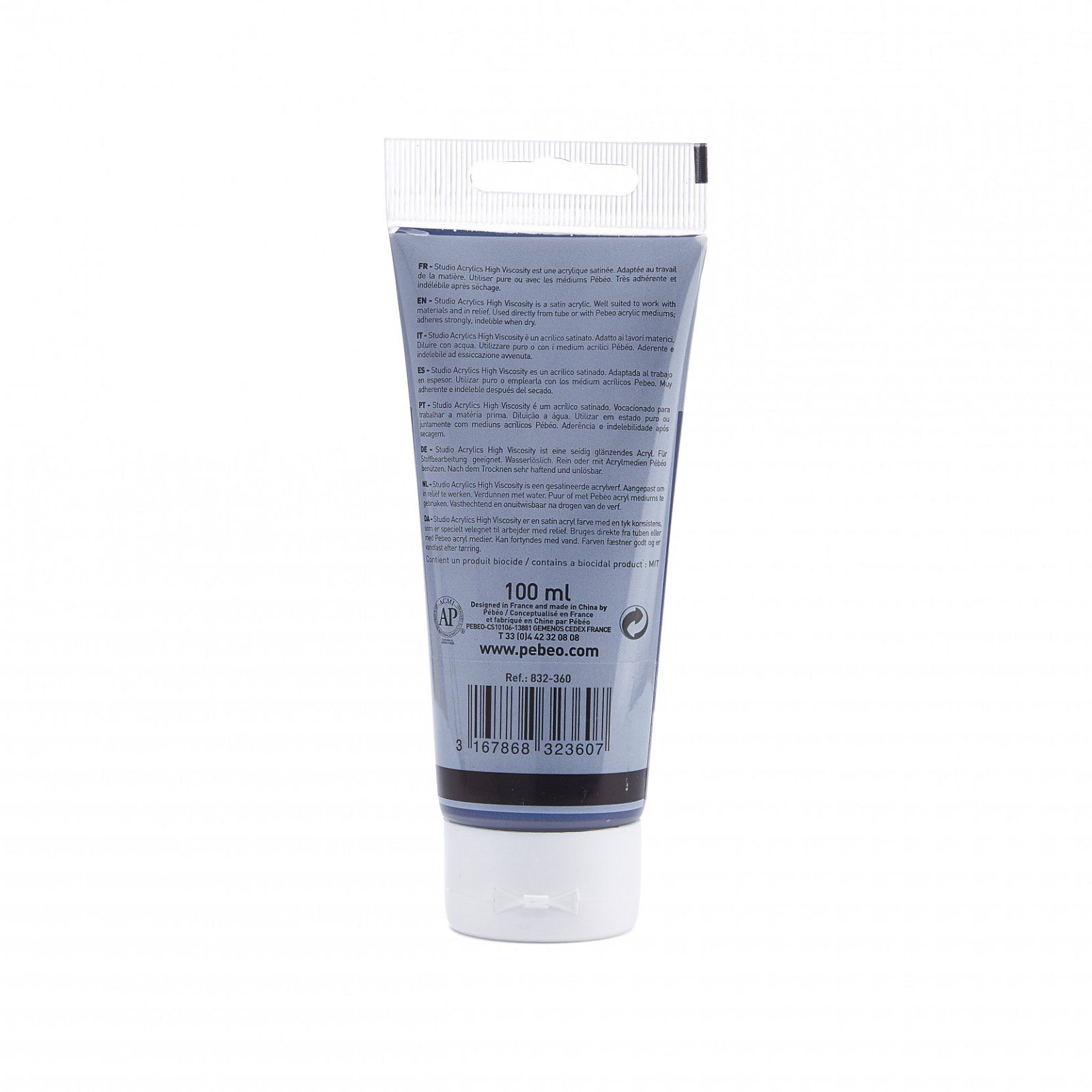 Studio Acrylics 100 ml, 360 Iridescent Blue black