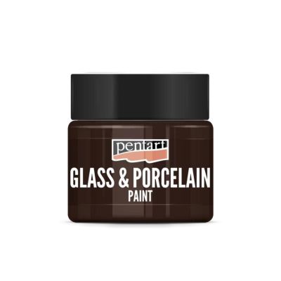 Farba na sklo a porcelán, 30 ml, hnedá