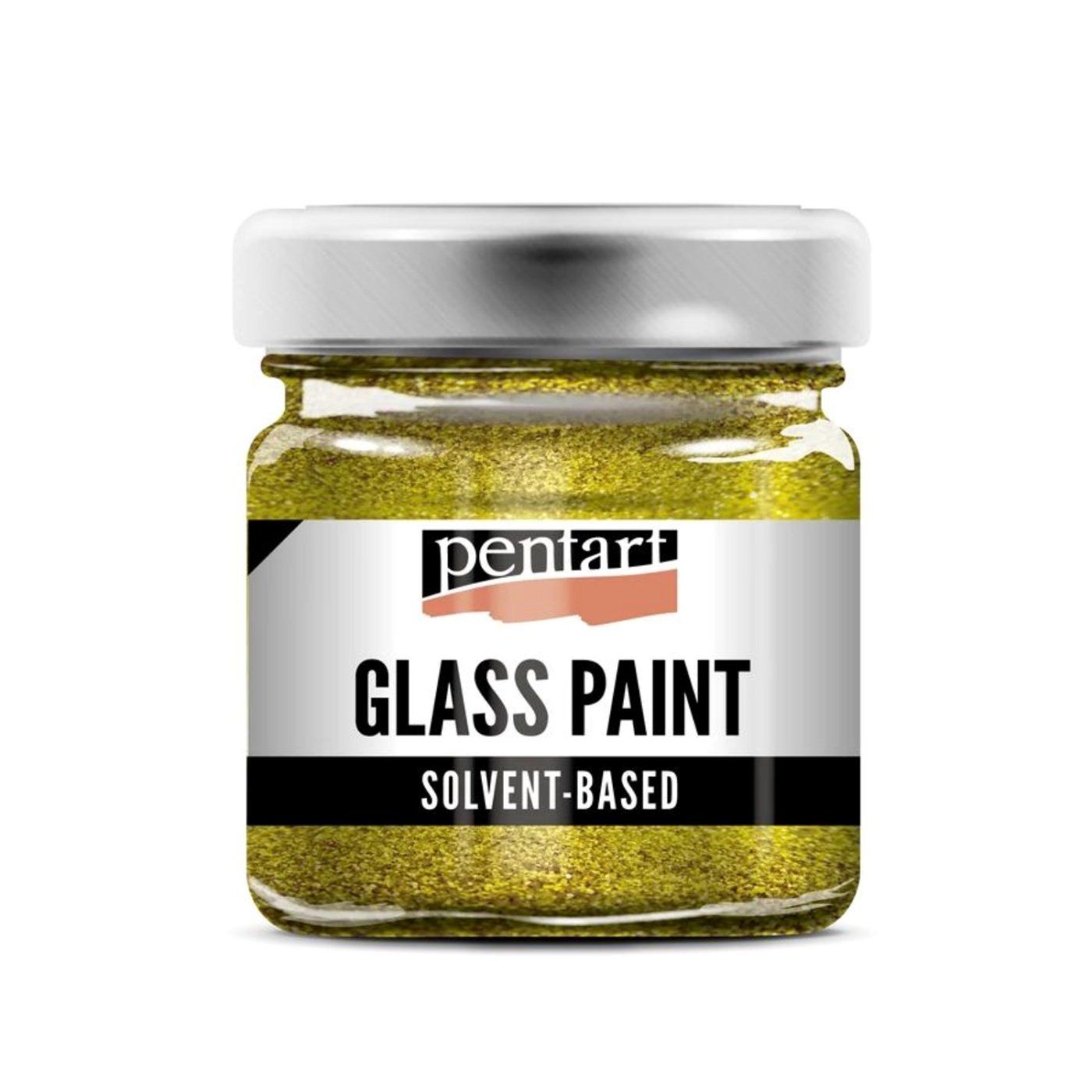 Farba na sklo, 30 ml, trblietavá zlatá