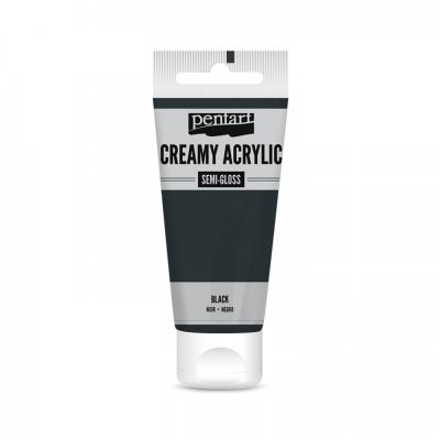 Akrylová farba krémová, pololesklá, čierna, 60 ml