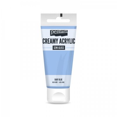 Akrylová farba krémová, pololesklá, baby blue, 60 ml