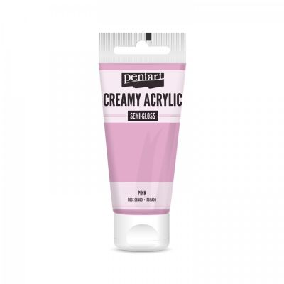 Akrylová farba krémová, pololesklá, ružová, 60 ml
