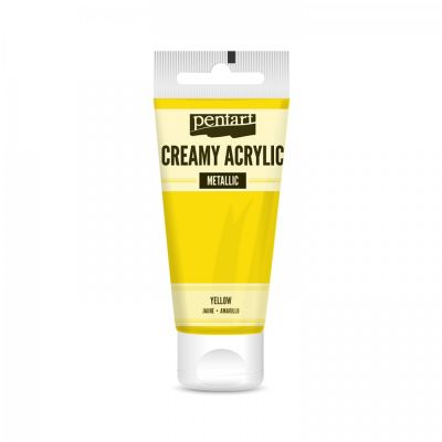 Akrylová farba krémová, pololesklá, žltá, 60 ml