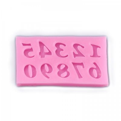 Silikónová forma, čísla 0-9, 5,9 x 3,2 x 0,4 cm