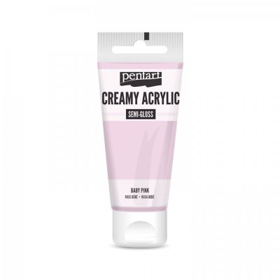 Akrylová farba krémová, pololesklá, baby ružová, 60 ml