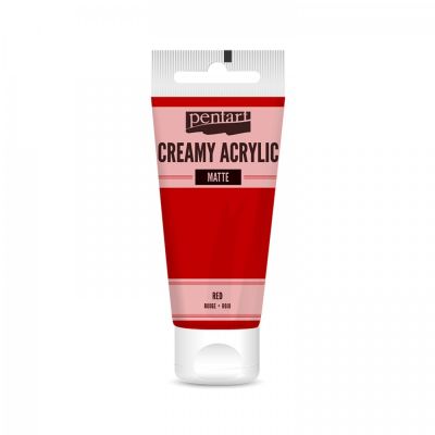 Akrylová farba krémová, matná, červená, 60 ml