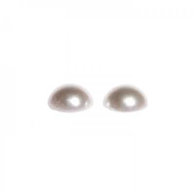 Plastové perličky, biele, 12 x 6 mm, 20 ks
