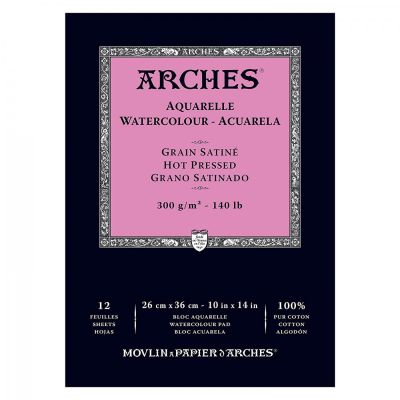 Arches skicár na akvarel HP, 26 x 36 cm, 300 g, 12 listov