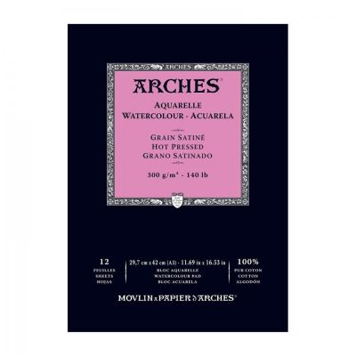 Arches skicár na akvarel HP, 29,7 x 42 cm, 300 g, 12 listov