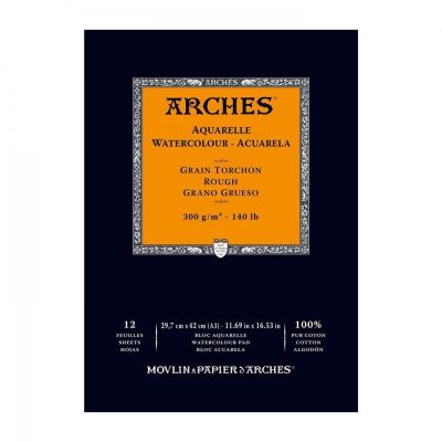 Arches skicár na akvarel, rough, 29,7 x 42 cm, 300 g, 12 listov