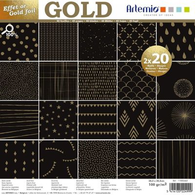 Papier na scrapbooking, Gold, 40 ks, 170 g