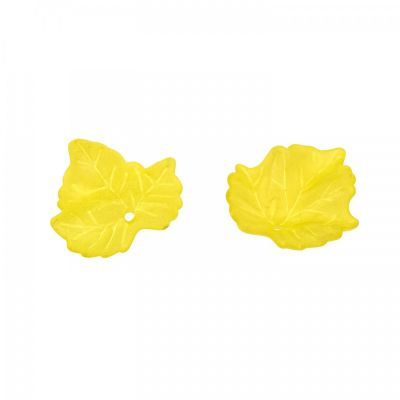 Plastová korálka, list žltý, 15 g (cca 30 ks)