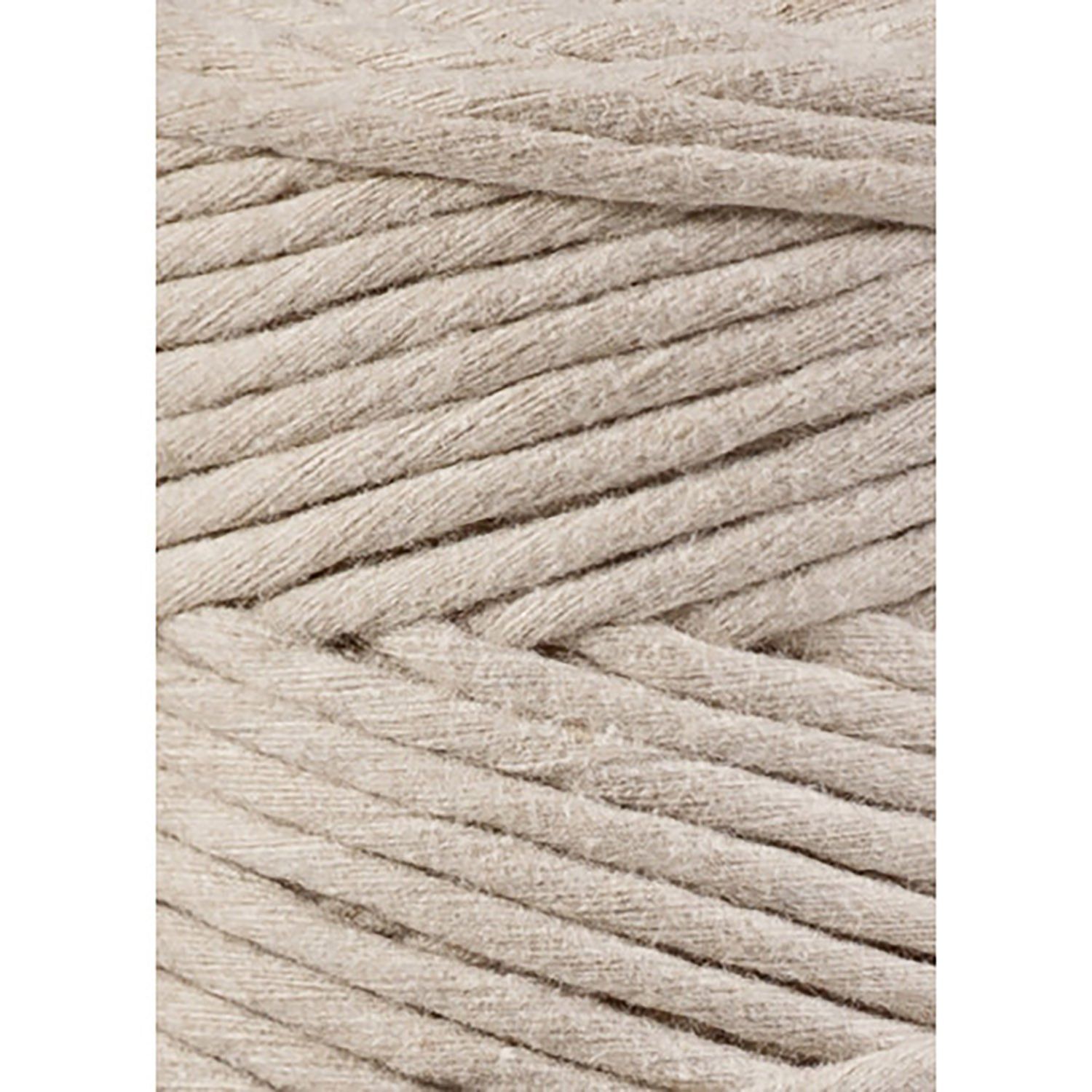 Bobbiny, Macramé točená šnúra, 3 mm, 100 m, Beige