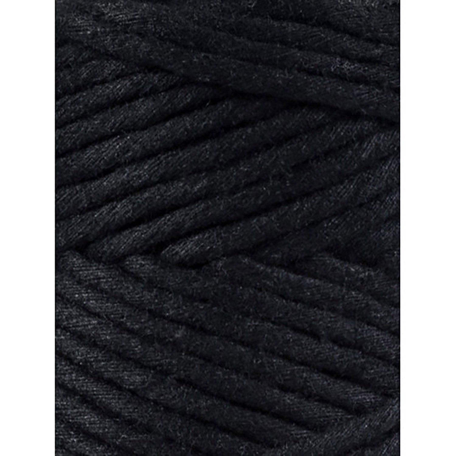 Bobbiny, Macramé točená šnúra, 3 mm, 100 m, Black