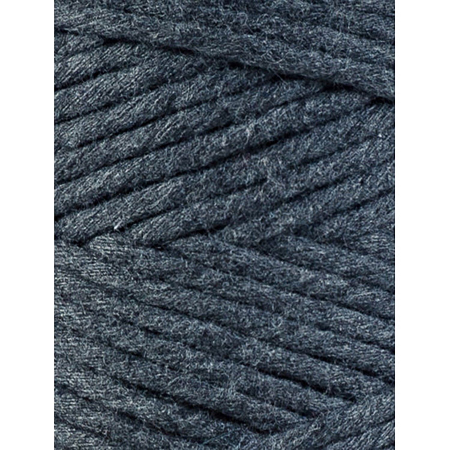 Bobbiny, Macramé točená šnúra, 3 mm, 100 m, Charcoal