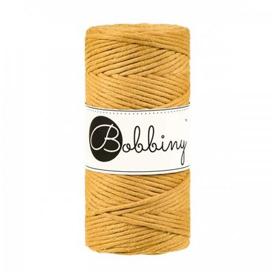Bobbiny, Macramé točená šnúra, 3 mm, 100 m, Mustard