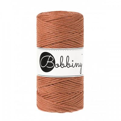 Bobbiny, Macramé točená šnúra, 3 mm, 100 m, Terracotta