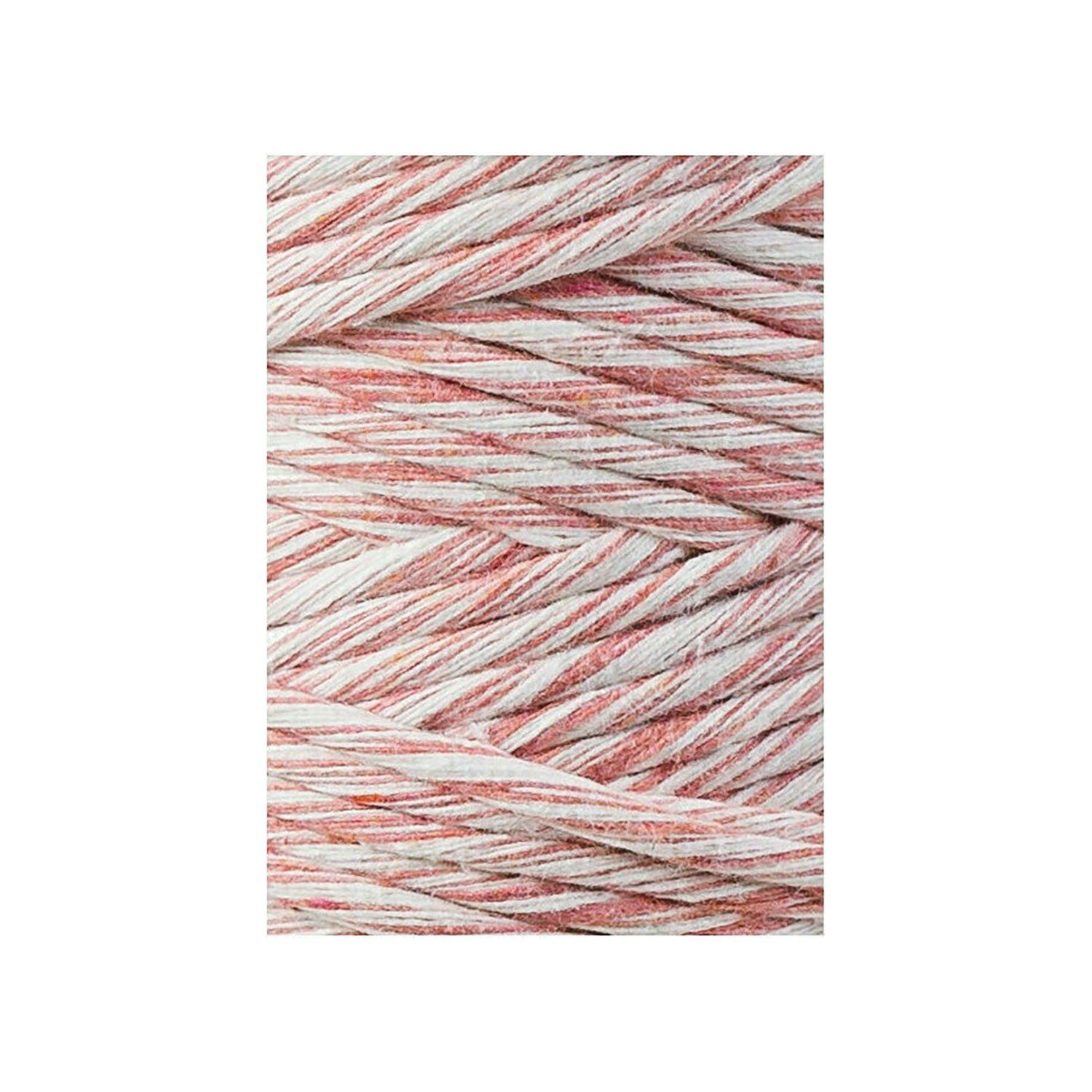 Bobbiny, Macramé točená šnúra, 3 mm, 100 m, Strawberry