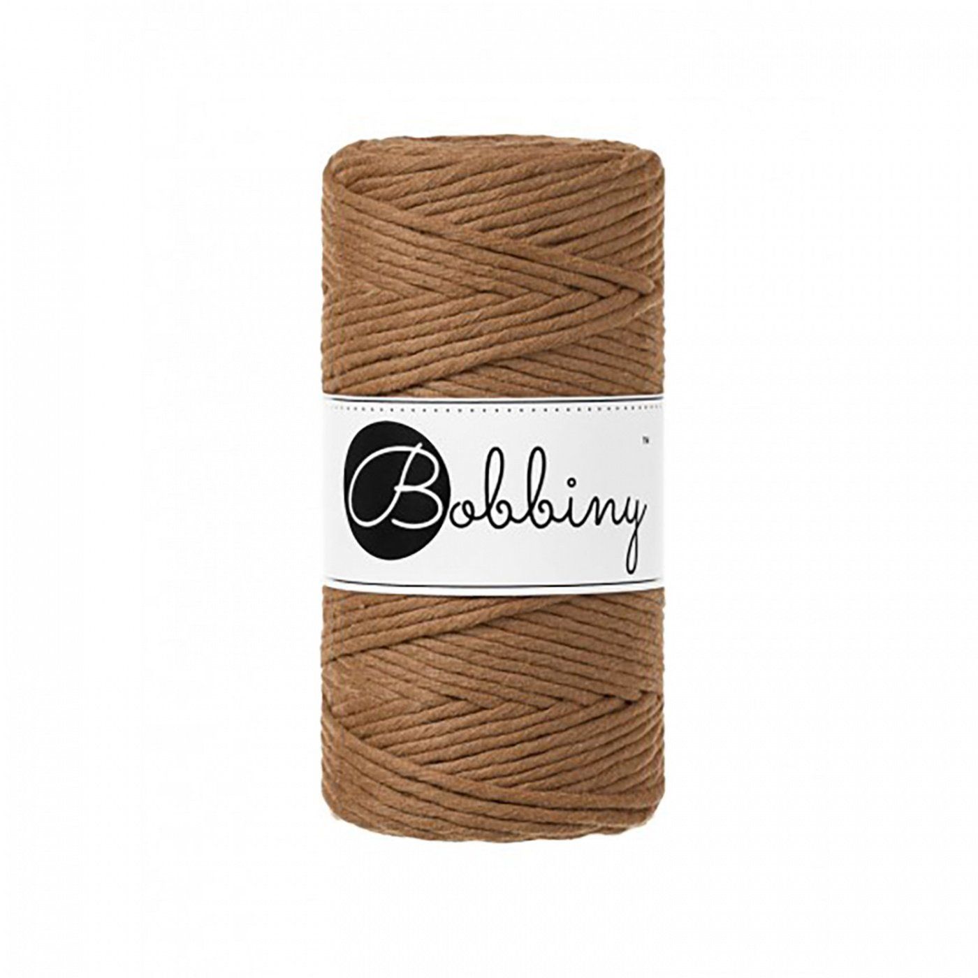 Bobbiny, Macramé točená šnúra, 3 mm, 100 m, Caramel