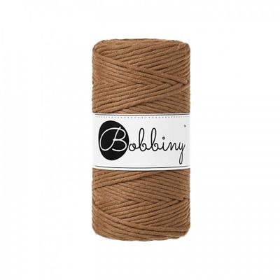 Bobbiny, Macramé točená šnúra, 3 mm, 100 m, Caramel
