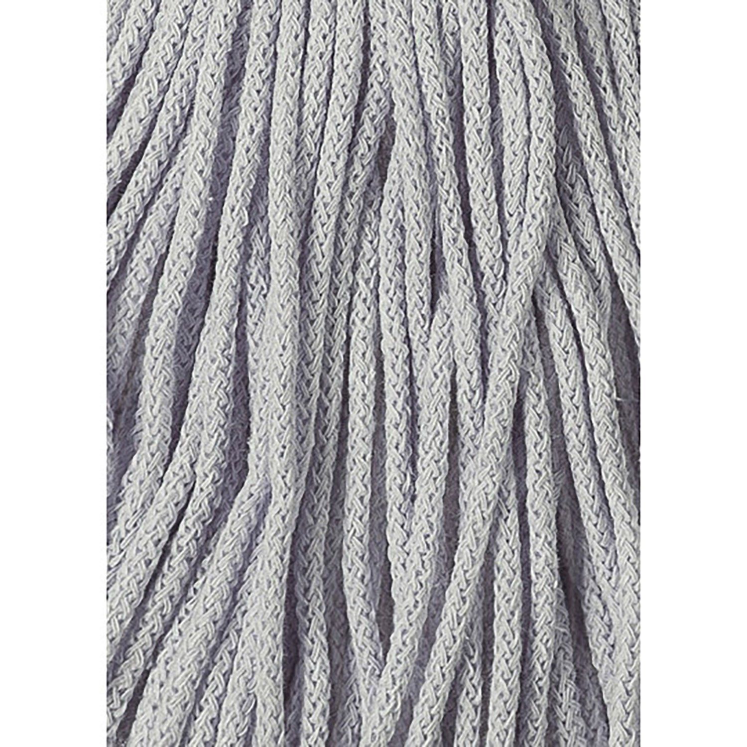 Bobbiny, Macramé pletená šnúra, 3 mm, 100 m, Light Grey