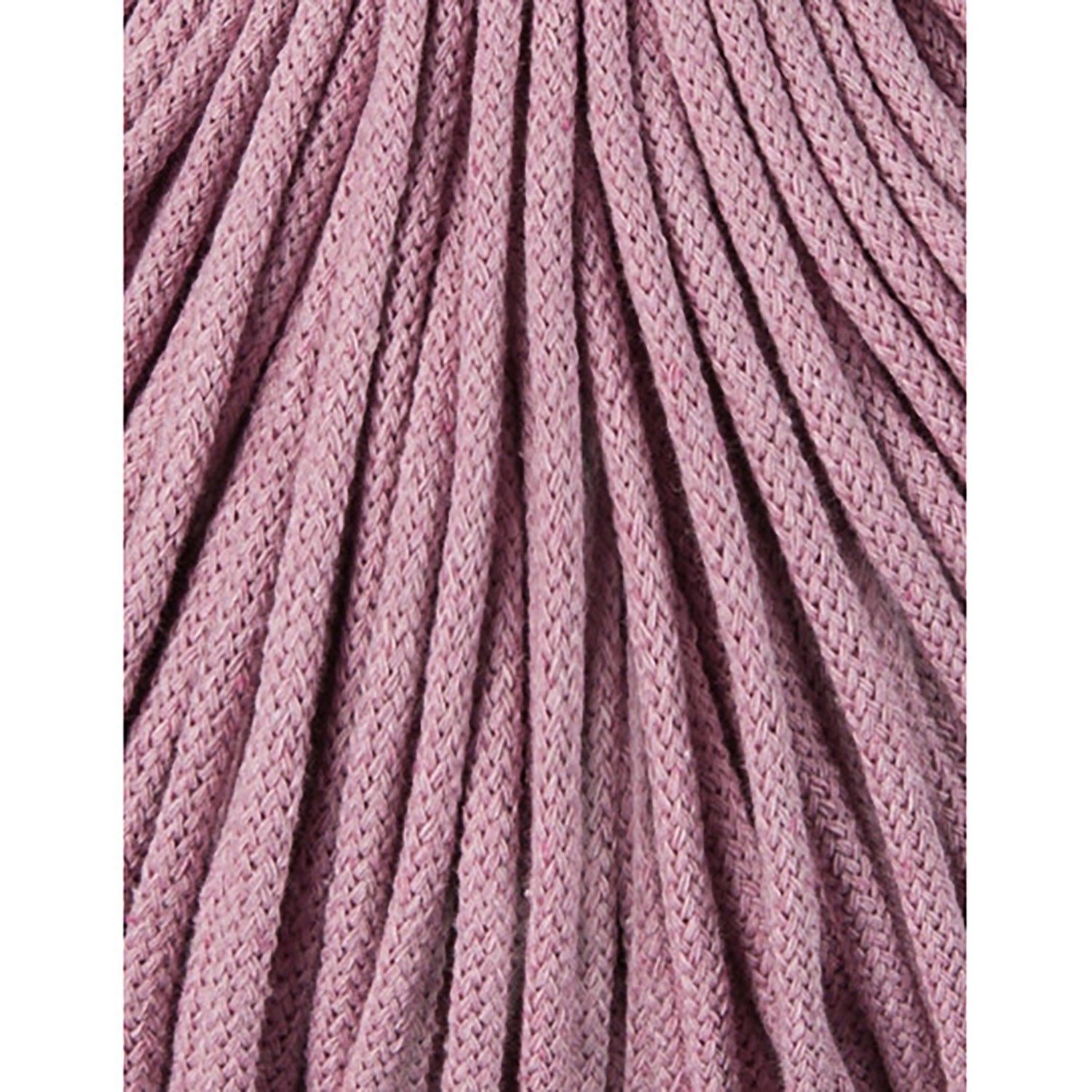 Bobbiny, Macramé pletená šnúra, 5 mm, 100 m, Dusty Pink