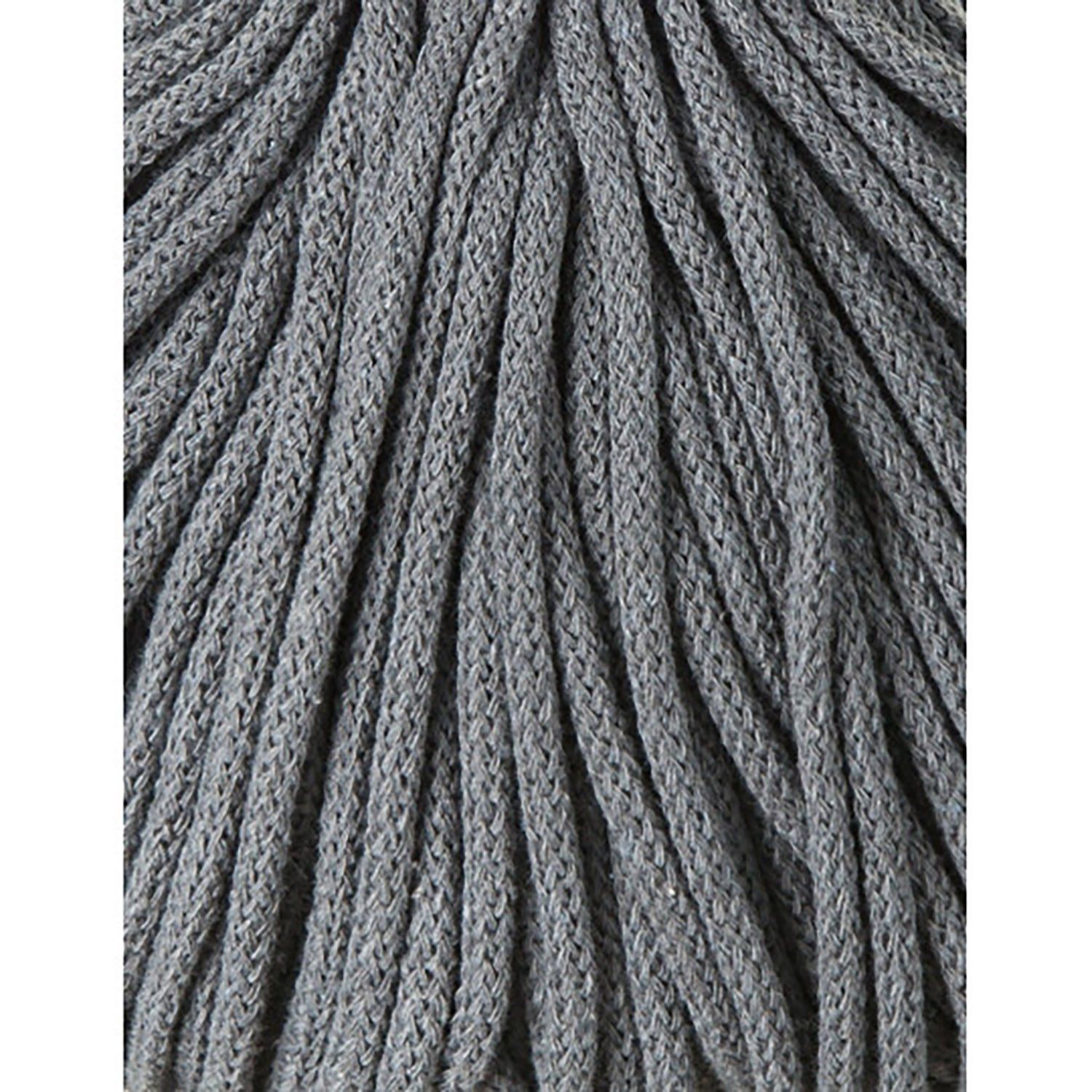 Bobbiny, Macramé pletená šnúra, 5 mm, 100 m, Steel