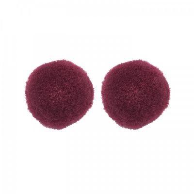 Pom pom gulička, 25 mm, bordová, 10 ks