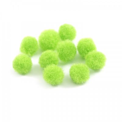 Pom pom gulička, 10 mm, neónová zelená, 100 ks