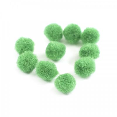 Pom pom gulička, 10 mm, zelená, 100 ks
