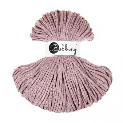 Bobbiny, Macramé pletená šnúra, 5 mm, 100 m, Mauve