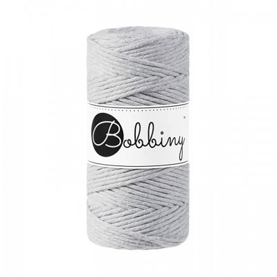 Bobbiny, Macramé točená šnúra, 3 mm, 100 m, Light Grey