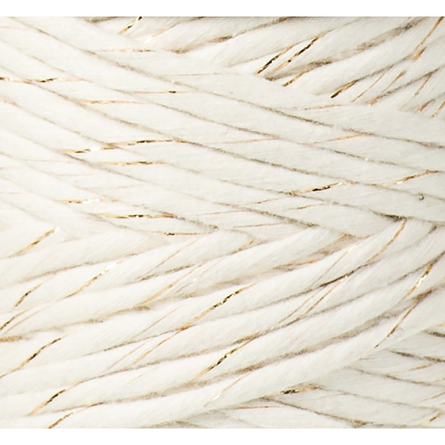 Bobbiny, Macramé točená šnúra, 3 mm, 100 m, Golden Natural