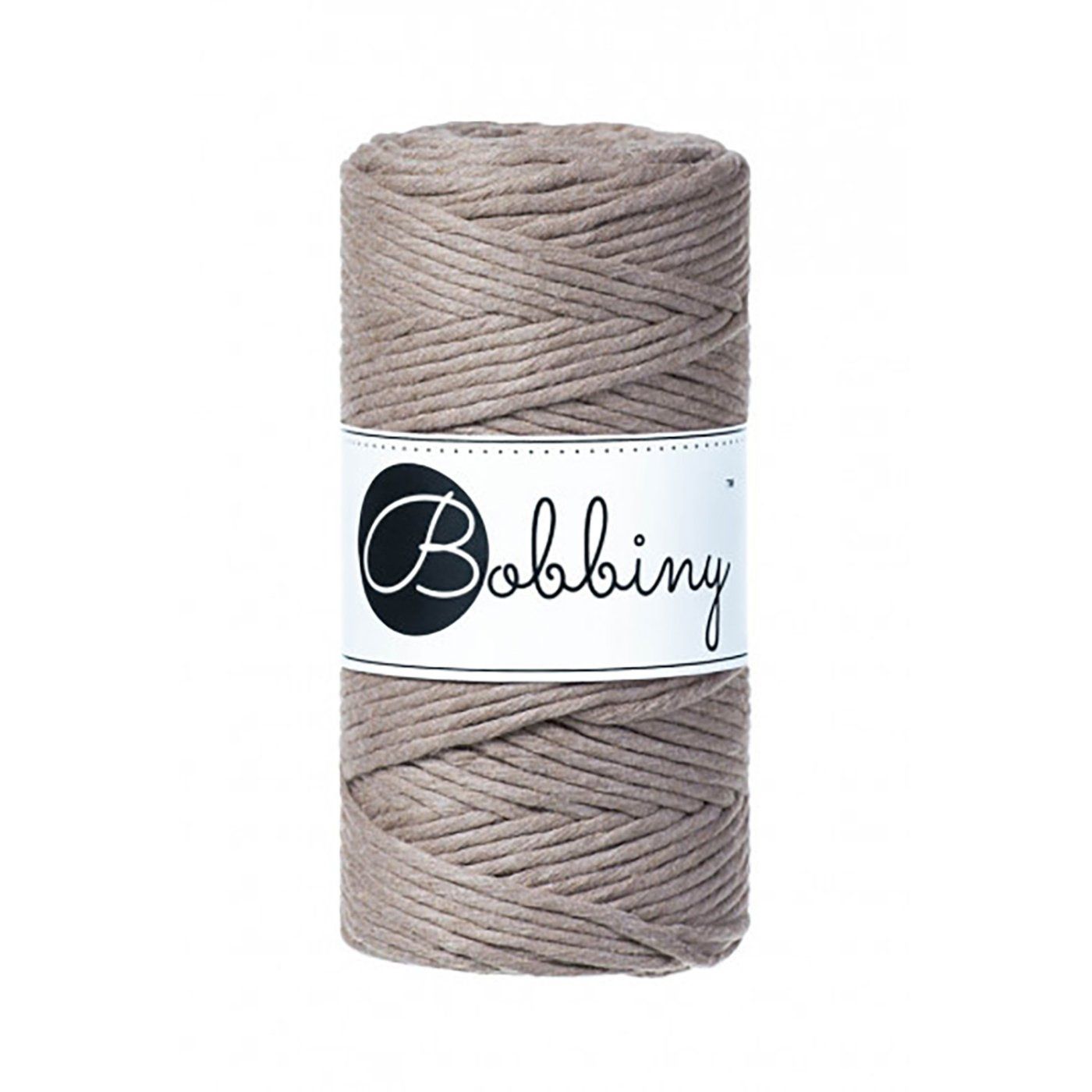 Bobbiny, Macramé točená šnúra, 3 mm, 100 m, Coffee