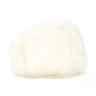 Ovčie rúno na plstenie, mykané, 20 g, biela