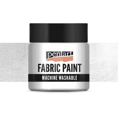 Farba na textil, 50 ml, krycia perleťová biela